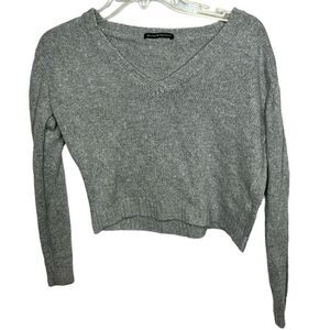 Brandy Melville Grey V-Neck Sweater. One size.